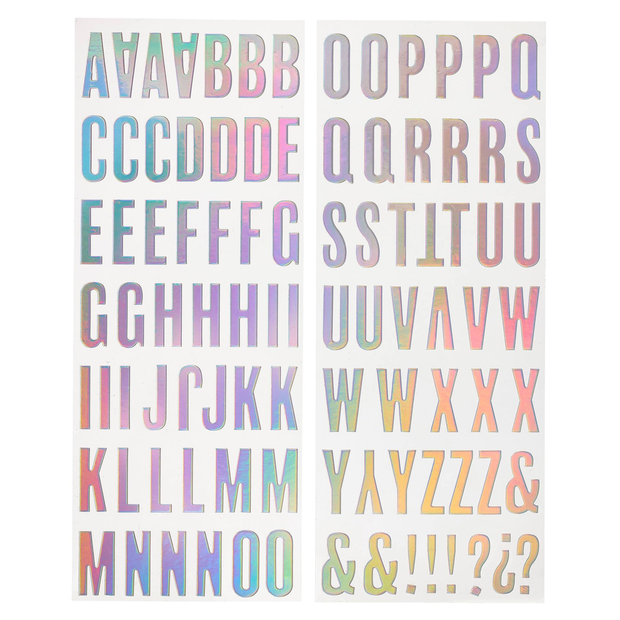 12 Packs: 99 ct. (1,188 total) Iridescent Foil Alphabet Stickers by Recollections™